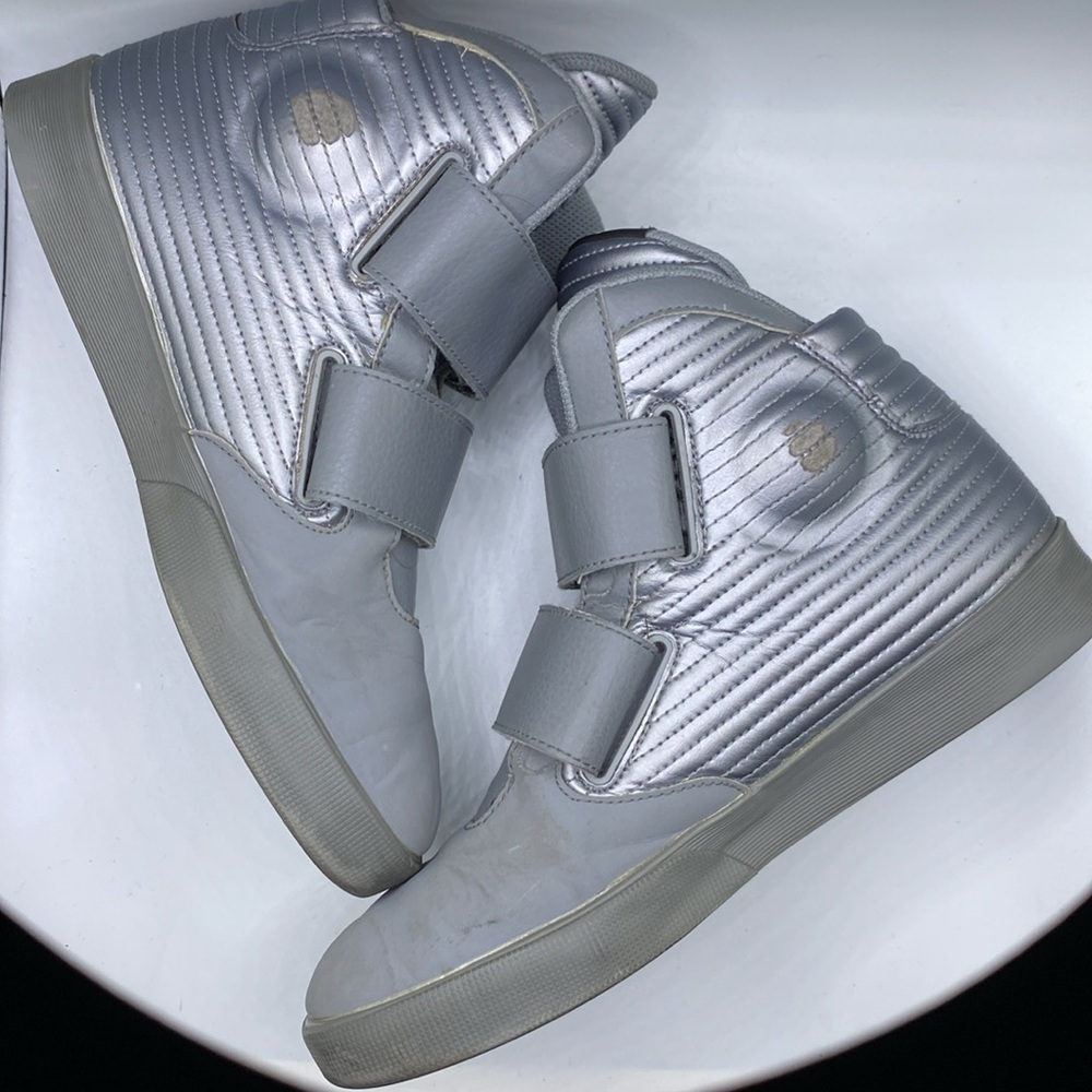 Nike Flystepper 2K3 Gray Metallic Quilted Leather Men's Sneaker Size 8 - Picture 5 of 12